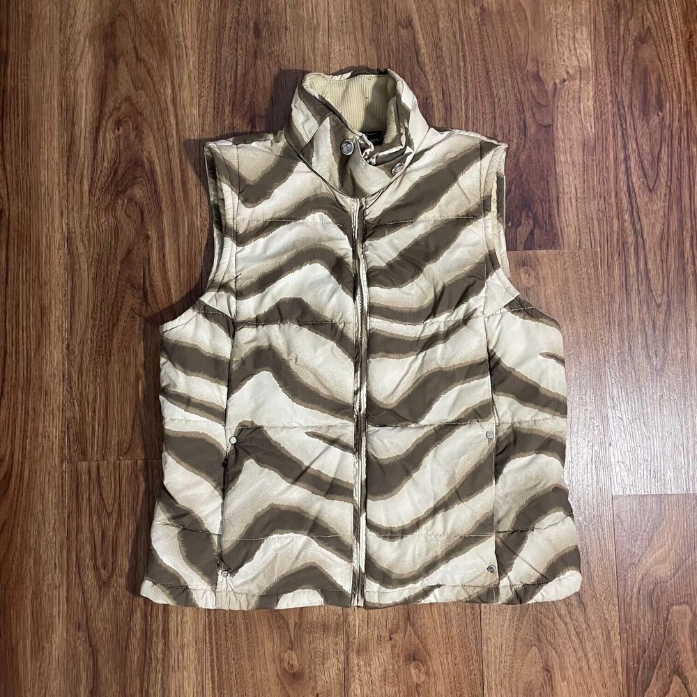Lauren Ralph Lauren Zebra Print Vest in Brown and Cream